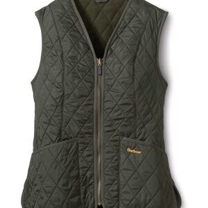 Barbour Women’s Fleece Betty Gilet/Liner, Olive Green Size 2